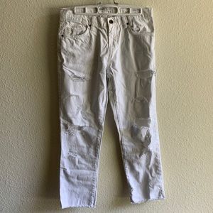 Zara white ripped jeans